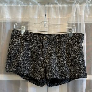 Esley black & white lined tweed shorts